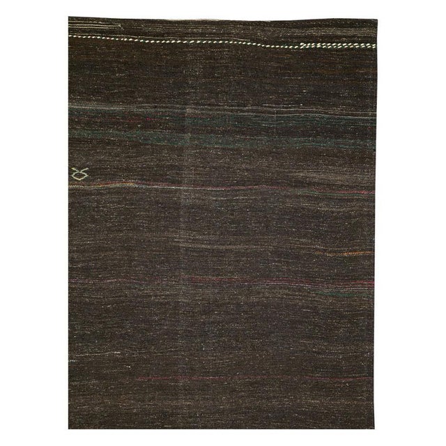 Galerie Shabab Collection Mid-20th Century Handmade Turkish Tribal Flat-Weave Accent Rug in Brown For Sale - Image 4 of 10