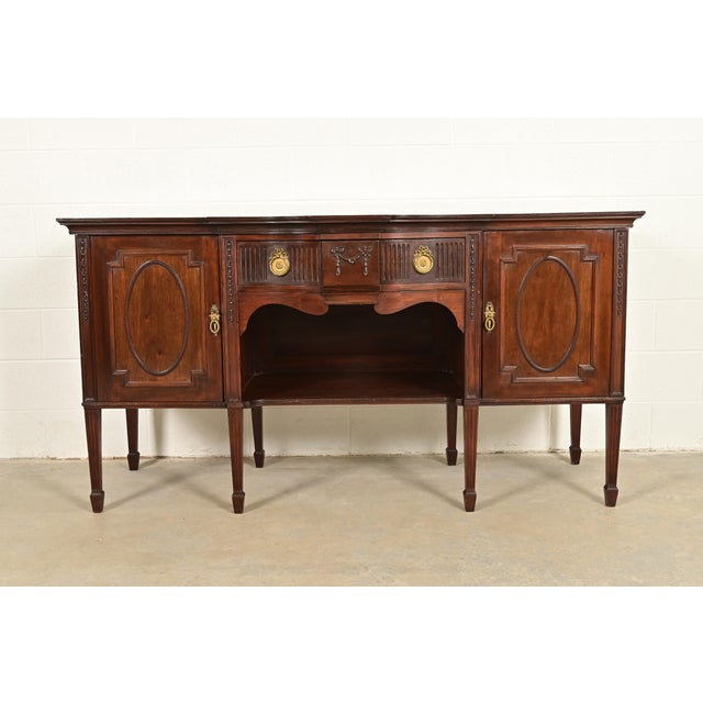 Antique French Regency Louis XVI Carved Mahogany Sideboard or Bar Cabinet For Sale - Image 16 of 16