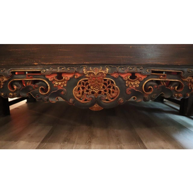 Ornate Hand Carved Chinese Canopy Wedding Bed With Mirrored Sideboard For Sale - Image 4 of 15