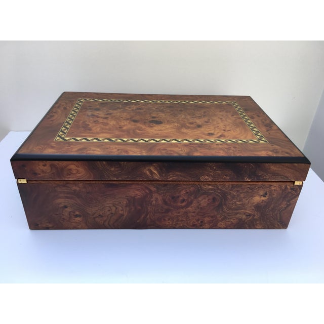 Italian Burl Wood Jewelry Box Chairish