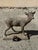 Vintage French Standing Deer Small 19" Cement Concrete Stone Garden Statue. Circa Mid 20th Century. Measurements: 21" H x...