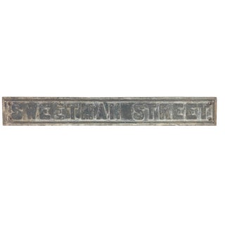 Antique Cast Iron Street Sign - “Sweetman Street” For Sale
