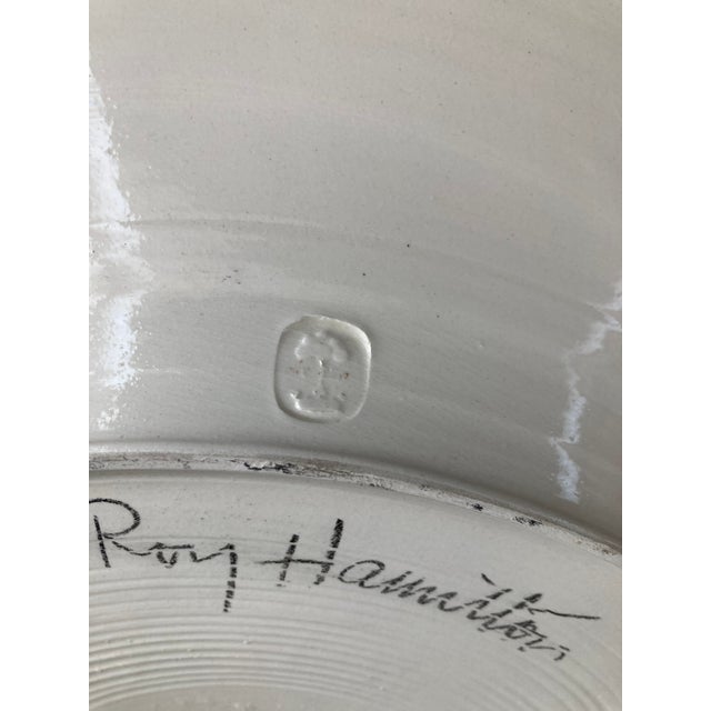 Ceramic Large Roy Hamilton Bowl in Pink on Pink "Hadley" Pattern For Sale - Image 7 of 7