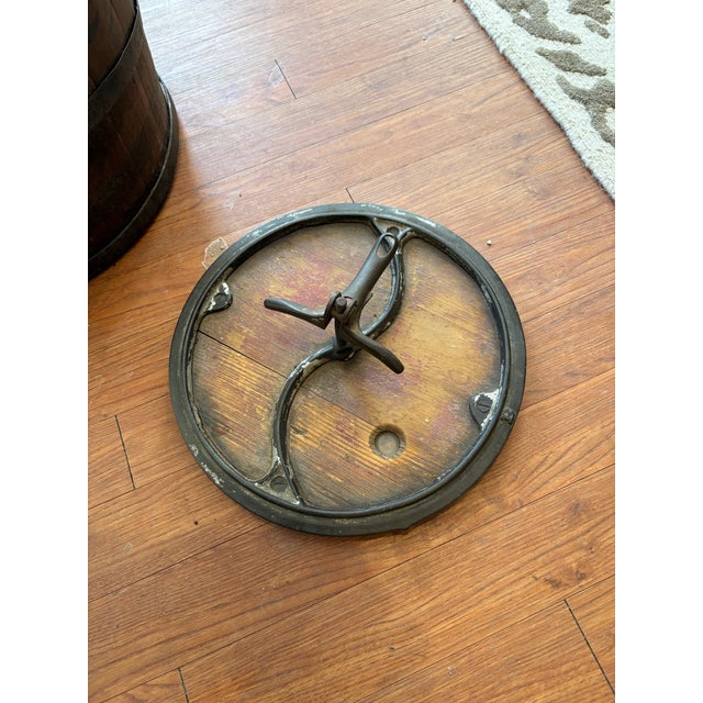 Taupe Vintage Montgomery Ward Barrel Churn on Stand For Sale - Image 8 of 8