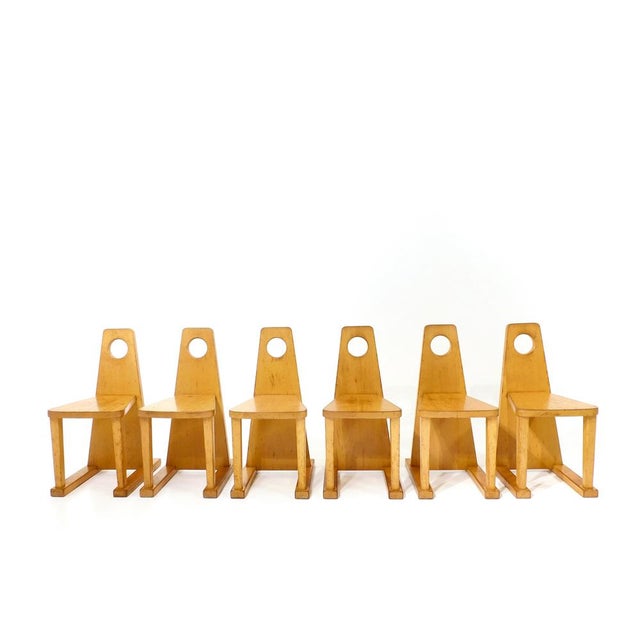 The six children's chairs were produced in 1967 by the Swiss furniture manufacturer "Horgenglarus". Manufacturer's name...