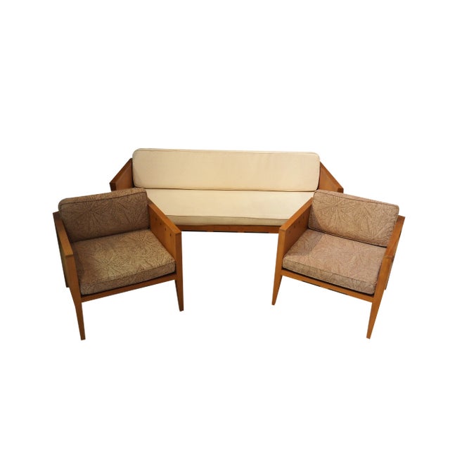 Sofa with Two Armchairs, Set of 3 For Sale