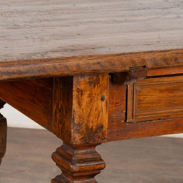 Brown 18th Century Baroque Oak Library Table Console, Denmark For Sale - Image 8 of 12