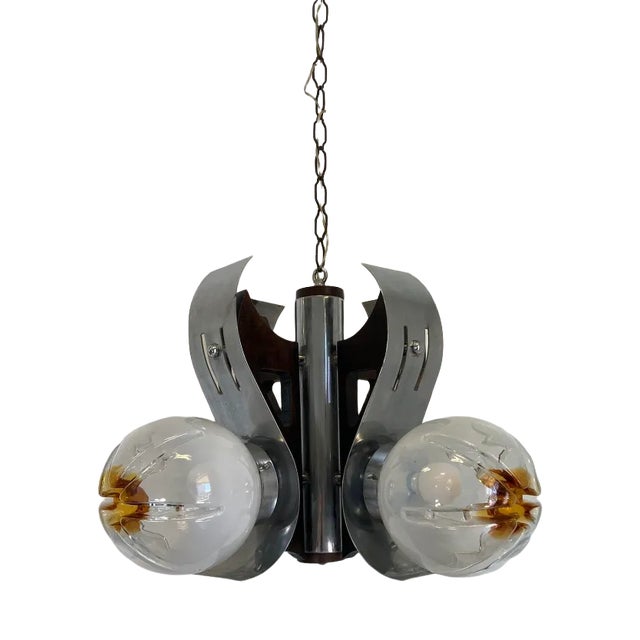 Vintage Murano Glass Ceiling Lamp from Mazzega For Sale