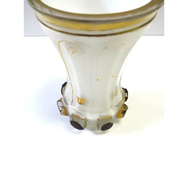 Bohemian White and Gold Vase For Sale - Image 9 of 13