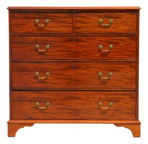 Antique English Georgian Mahogany 5-Drawer Chest – Dovetail Joinery, Brass Bail Pulls, Traditional Dresser