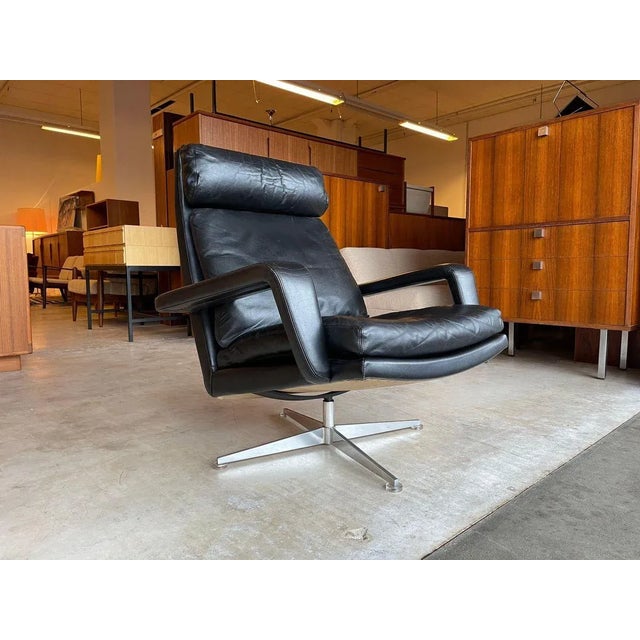 Vintage Leather & Teak Lounge Armchair by Hans Kaufeld, 1970s For Sale - Image 9 of 11