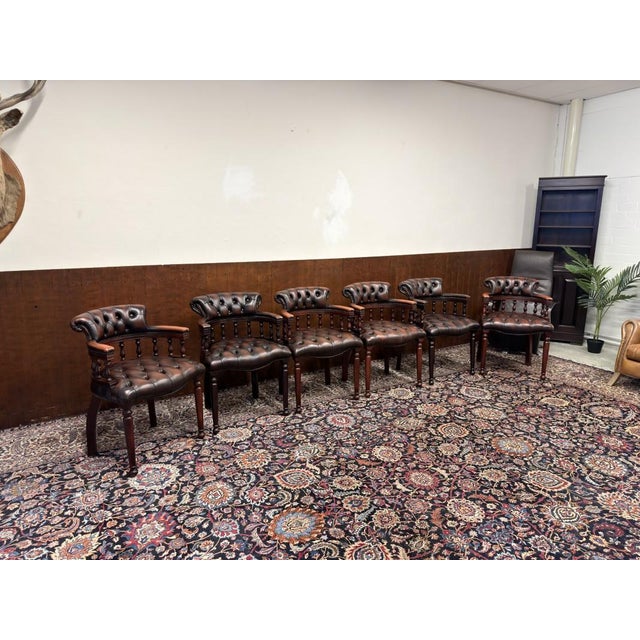 About this Set of Classic English Chesterfield Chairs Classic and Elegant | Antique office chairs in English, Classic and...