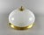 Vintage flush mount ceiling chandelier with 2 light points. This chic ceiling lamp has a gilt brass fittings, with a shade...