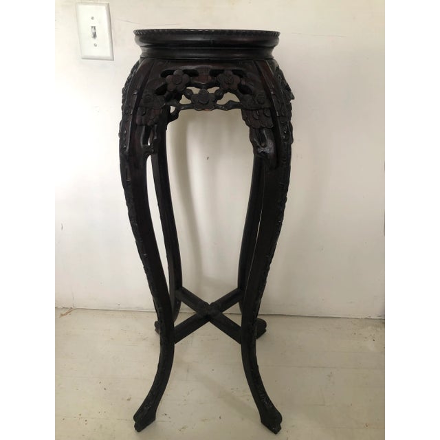 Early 20th Century Chinese Carved Marble Top Plant Stand For Sale - Image 11 of 11