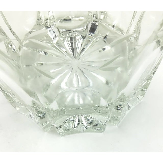1980s Mid Century Etched Heavy Glass Ice Bucket For Sale - Image 5 of 7