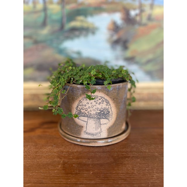 Handmade ceramic planter with matching dish, crafted in the Pacific Northwest This wheel-thrown piece features an earthy...