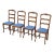 Early 20th Century French Country Shell Carved Walnut Ladder Back Dining Chairs W/ Upholstered Sprung Seats, Set of 4 For Sale