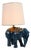 Hollywood Regency Blue Elephant Ceramic Table Lamp, Belgium, 1970s For Sale
