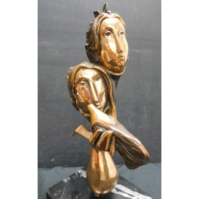 Impressionist Sunol Alvar "Pareja" Bronze Sculpture With Granite Base Signed For Sale - Image 3 of 14