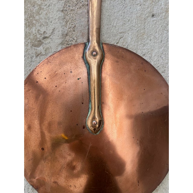 French French Copper Lid With Brass Handle by Minard Cornu, C. 1910 For Sale - Image 3 of 8