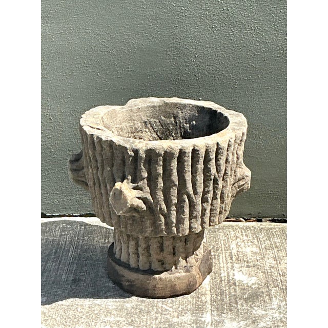 Vintage Faux Bois Cast Concrete Trunk Planter For Sale - Image 10 of 12
