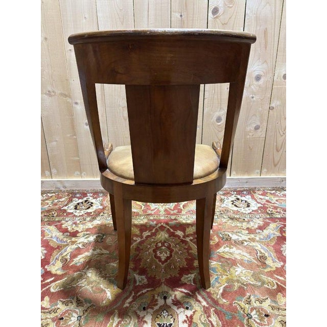 Gondola Chair with Leather Seat For Sale - Image 6 of 7