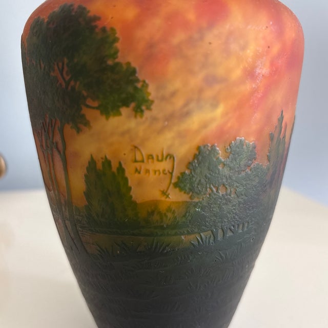 1900 - 1909 Nancy Daum Cameo Glass Vase For Sale - Image 5 of 12