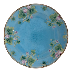 Mid 19th Century George Jones Majolica Strawberry Blossom Plate