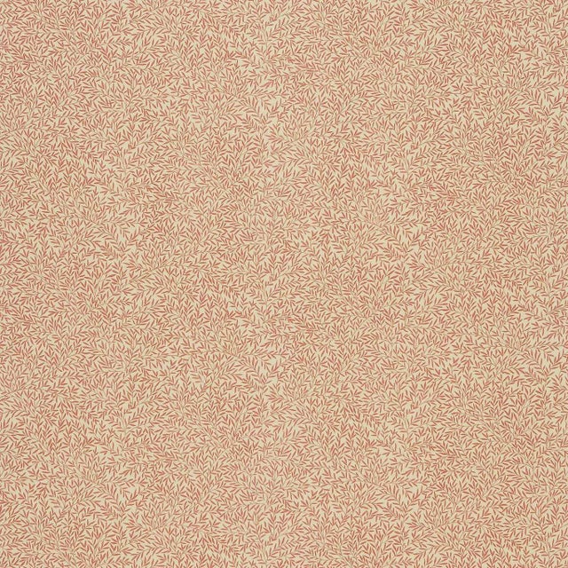 Morris & Co Lily Leaf Fabric in Red For Sale
