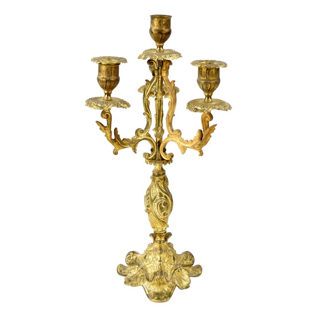 Late 19th Century Brass Candelabra For Sale
