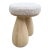 Sculptural Stool Attributed to Sam Klemick for Otherside Objects – Shearling Seat With Carved Wood Base For Sale
