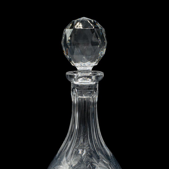 Glass Vintage Liqueur Decanter, English, Cut Crystal Glass, Mid 20th Century, c.1960 For Sale - Image 7 of 12