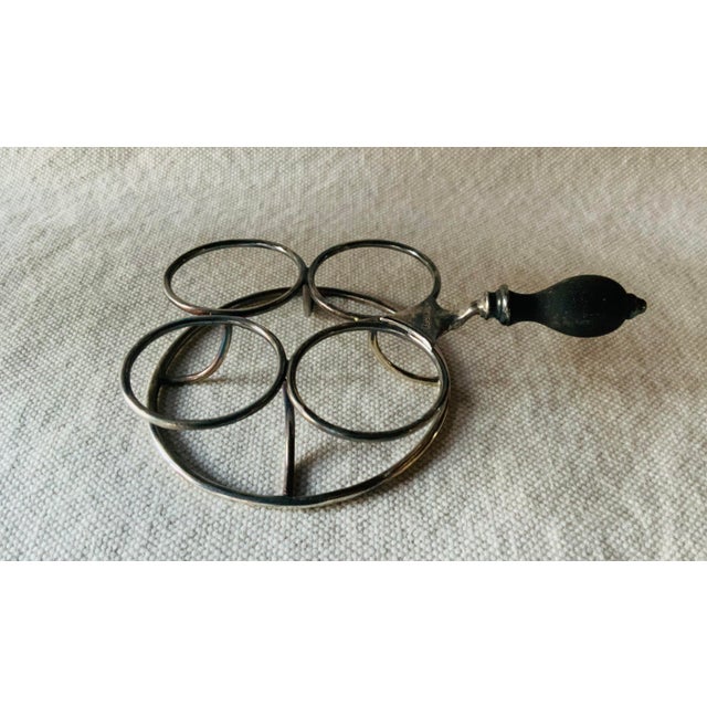 Wood English Silver Plated Egg Coddler For Sale - Image 7 of 14