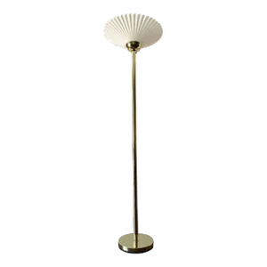 1970’s Hollywood Regency Art Deco Brass Torchiere Floor Lamp