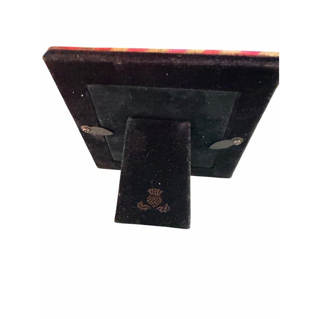 Art Deco Vintage MacKenzie Childs Pink & Gold Striped 4x4 Picture Frame Art Striped Frame For Sale - Image 3 of 4