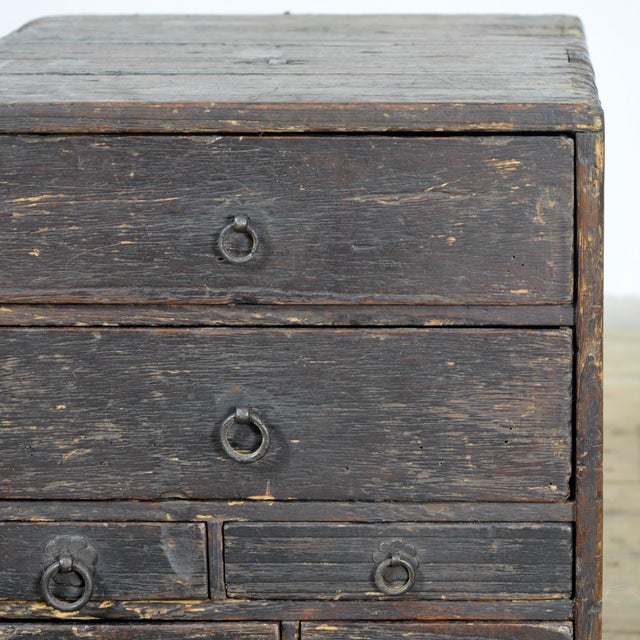 Black Small Antique Japanese Chest of Drawers, 1900 For Sale - Image 8 of 13