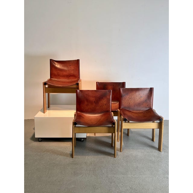 Mid-Century Modern Monk Chairs by Afra & Tobia Scarpa for Molteni, 1970s, Set of 4 For Sale - Image 3 of 16