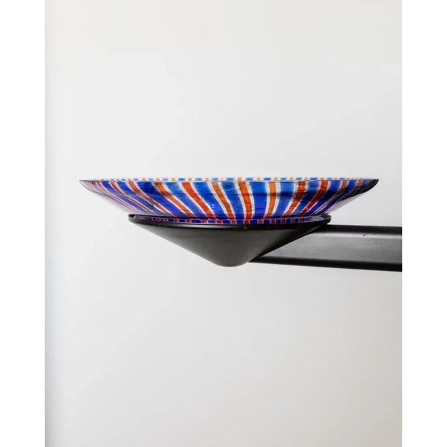 Vintage Murano Glass Pendant in Blue and Red Striped Glass, 1980s For Sale - Image 6 of 11