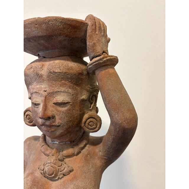 Brown Ancient Majapahit Terracotta Handmaiden, 1500s For Sale - Image 8 of 12