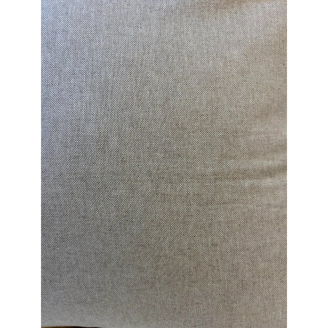 20” Square Pillow With a Blue & Gold Watercolor-Like Floral Print - Made in U K For Sale - Image 10 of 11