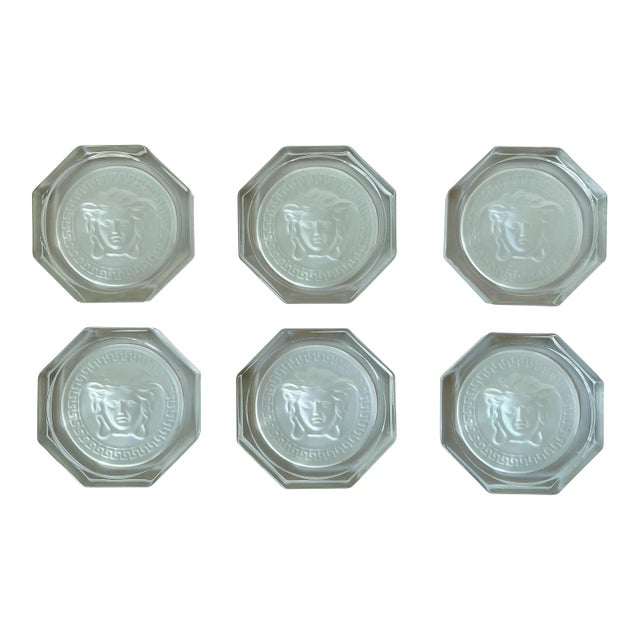 20th Century Set of 6 Versace for Rosenthal "Lumiere" Coasters For Sale