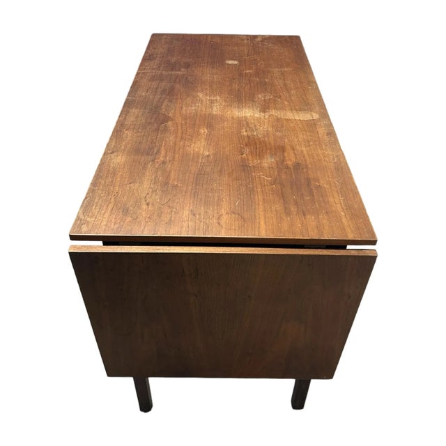Vintage 1960’s Scandinavian Danish Modern Extendable Teak Wood Desk Attributed to Gunnar Nielsen Tibergaard For Sale - Image 10 of 12