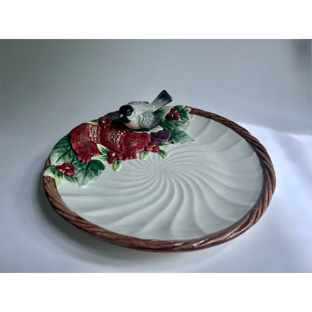 1993 Fitz & Floyd "Winter Fruit" Chickadee Porcelain Plate For Sale In New York - Image 6 of 18