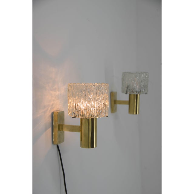 Pendant and Two Wall Lights attributed to Fagerlund from Orrefors, 1950s For Sale - Image 12 of 14