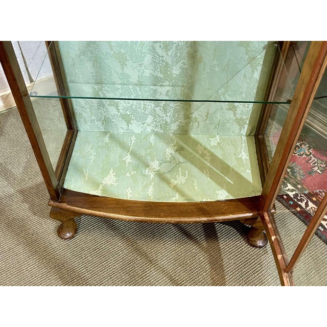 English Walnut Display Cabinet, 1950s For Sale - Image 10 of 18