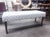 Vintage Lee Industries Mumbai Ink Fabric Upholstered Bench For Sale - Image 12 of 13