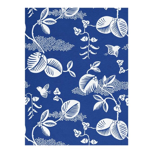 The House of Scalamandré Pepper Fabric, Royal Blue For Sale
