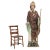 Antique Circa 1720 Large Early 18thC Italian Oak & Polychrome Carved Statue of a Bishop / Saint. Flat back with a secret...