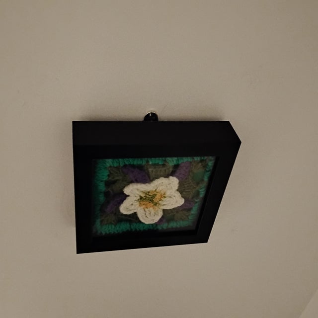 Colorado Columbine State Flower Fiber Art For Sale - Image 11 of 12