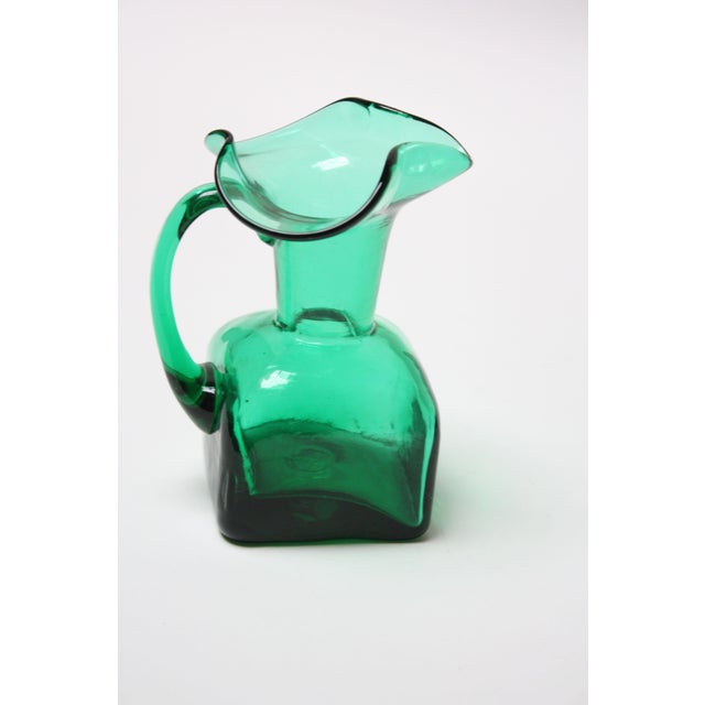 Small Emerald Blown Glass Pitcher by Blenko Chairish